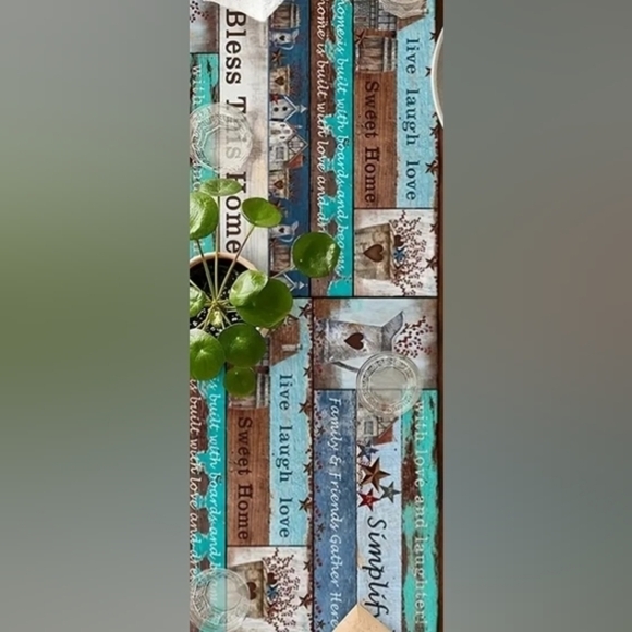 Vintage Wooden Barn Star Table Runner with Blessing Slogan. 13x72. New NWT. - Picture 4 of 7